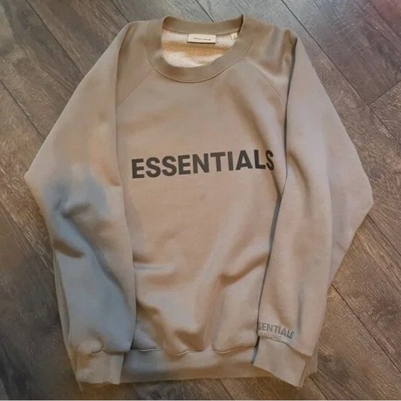 Anysize!!!!Essentials Gray and Tan Sweatshirt - Picture 3 of 4